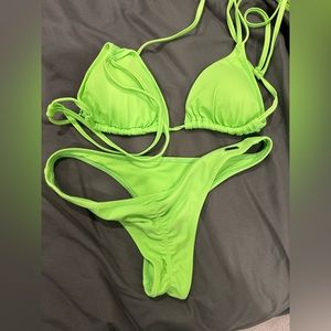 Neon green bathing suit